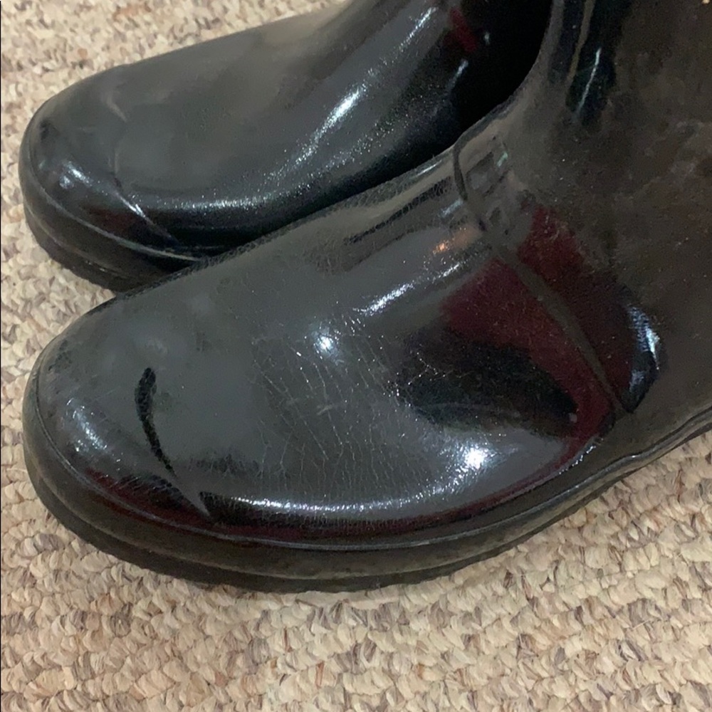 Hunter black short glossy rain rubber boots sz 8 - Picture 7 of 7